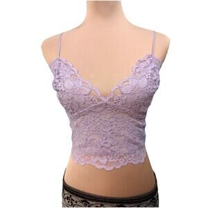 Lace‎ Bustier Corset Top Y2K Romantic Lavender Purple Medium Floral Coquette